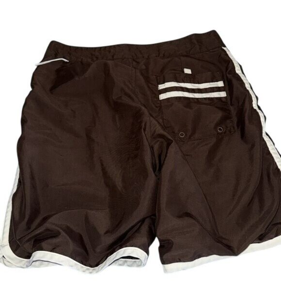Old Navy Mens Brown Board Shorts With White Stripes Size M - Picture 4 of 6